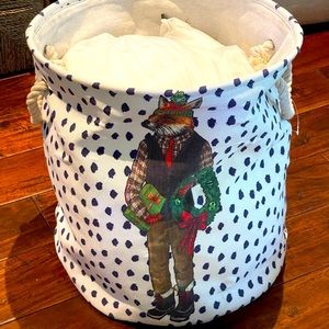 Creative co-op Collapsible Holiday designer canvas hamper nwt